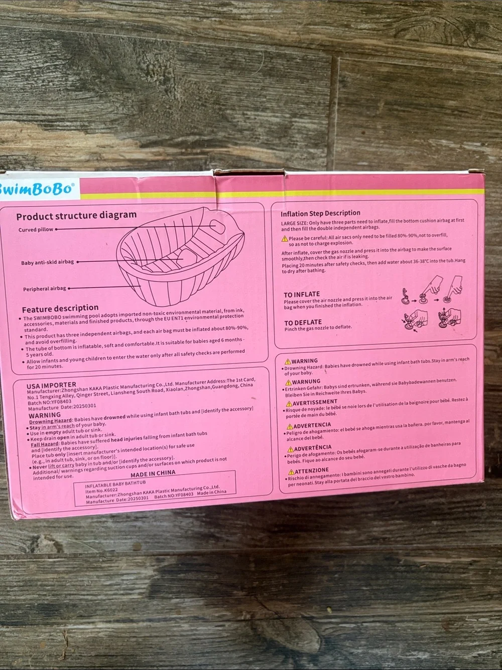 Pink Inflatable Baby Bath Tub
